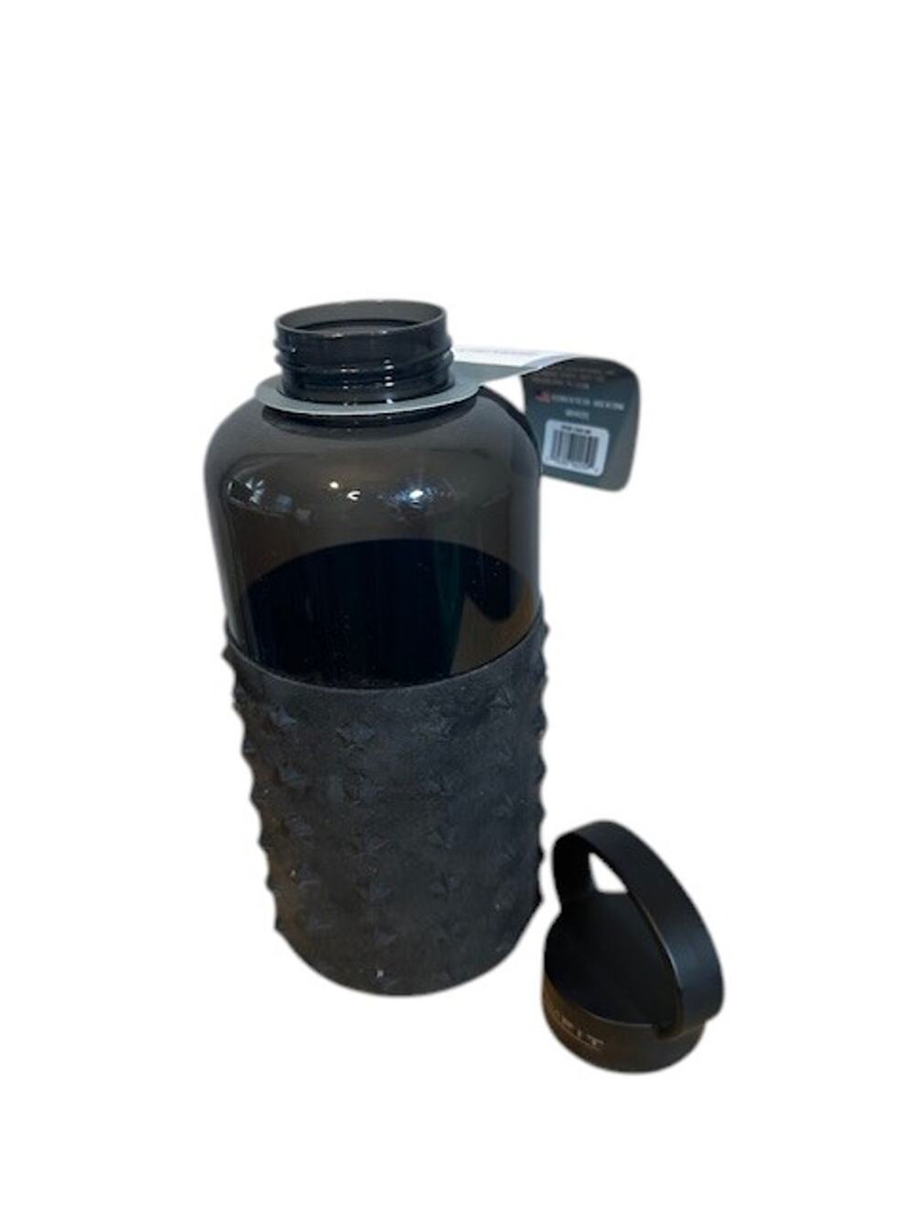 FormFit Tone 33.8oz 1 Liter Black Plastic Water Bottle BPA Free Leak Proof